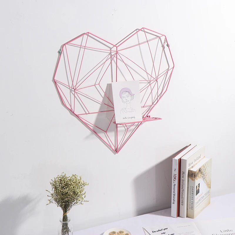 Железные декоративные полки в форме сердца скандинавском стиле настенная полка