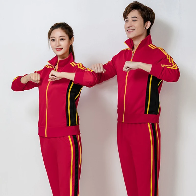 

KE sports suit men and women yellow red middle-aged aerobics sportswear running basketball sports set men tracksuit women