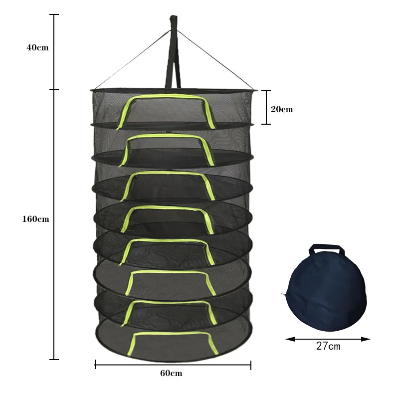Cesta colgante plegable para hierbas, Red de secado de capas, bolsa de malla para flores, capullos, organizador de plantas-5