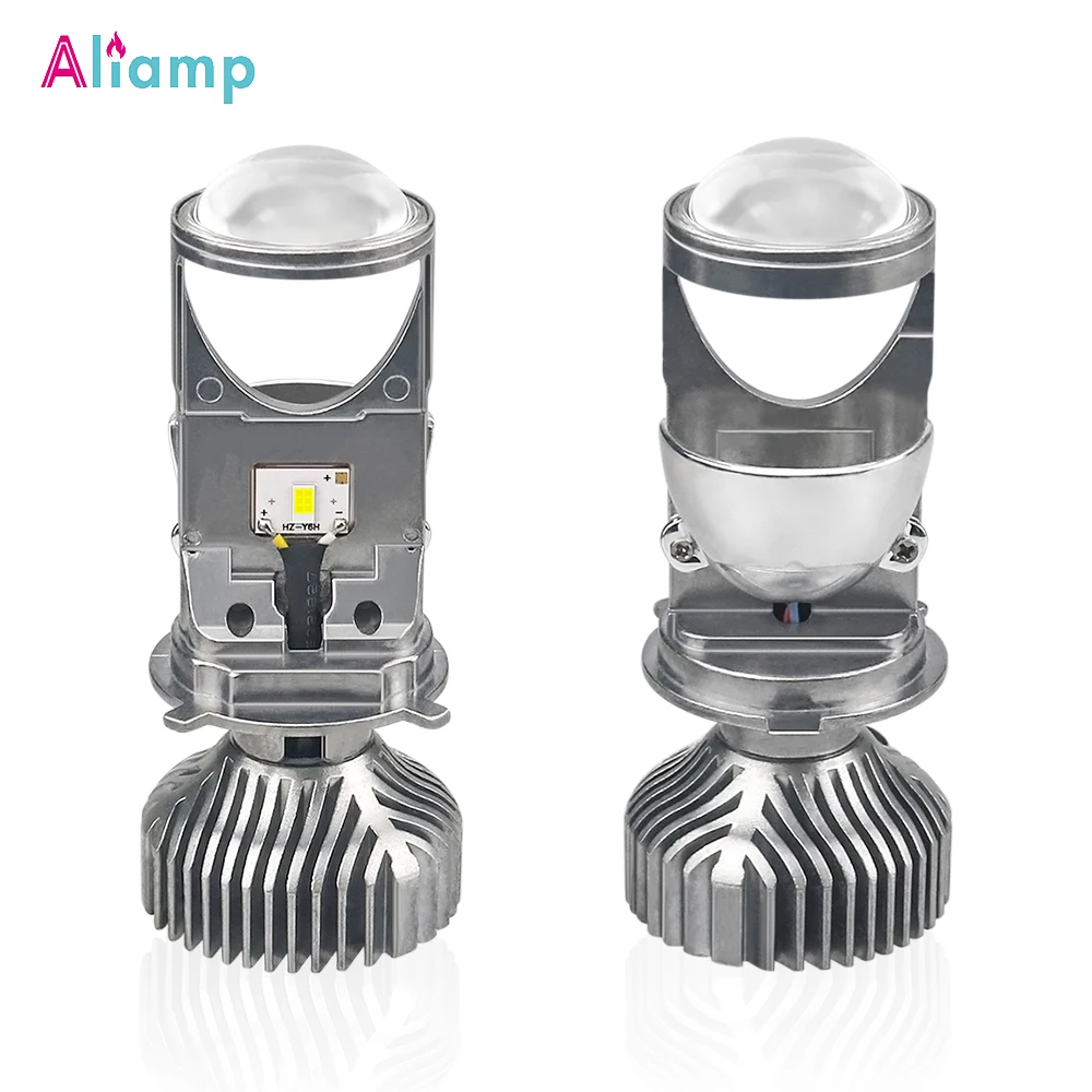 Светодиодная фара H4 трехцветная линза рыбий глаз дальняя и ближняя Встроенная