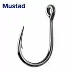 Крючки Mustad рыболовные крючки для Глубоководной Рыбалки 10827 4X, прочный крючок, живая приманка, железная доска с бородкой, рыболовный крючок, крючок для джиггинга, приманка для ловли тунца