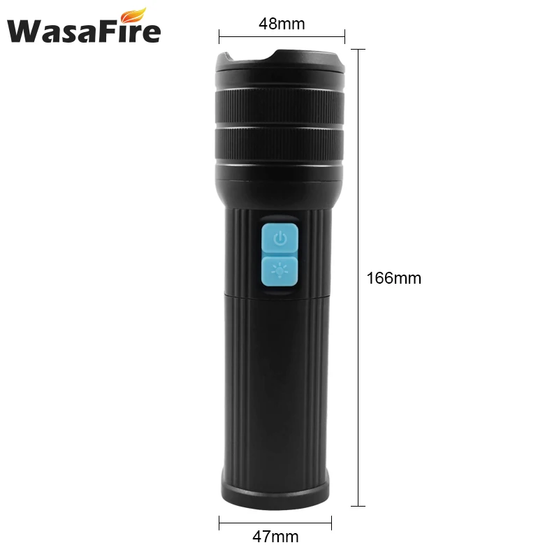 구매 Wasafire 2 개/몫 Zoomable L2 + 2 * COB 작업 손전등 충전식 3 모드 랜턴 화이트/레드/블루 라이트 토치 캠핑 작업