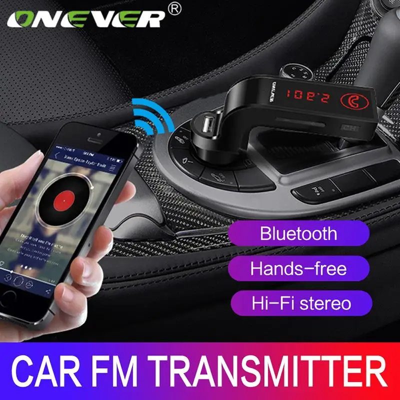 Автомобильный комплект громкой связи Onever Bluetooth FM передатчик беспроводной Mp3