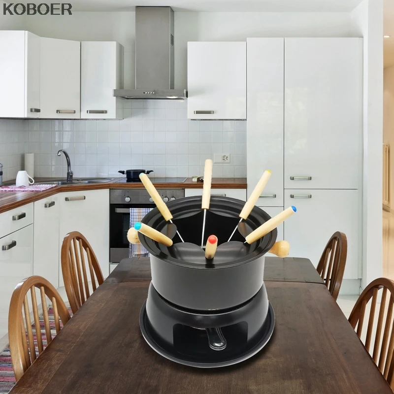

Chocolate Fondue Maker Set Multifunctional Carbon Steel Ice Cream Chocolate Cheese Hot Pot Fondue Set