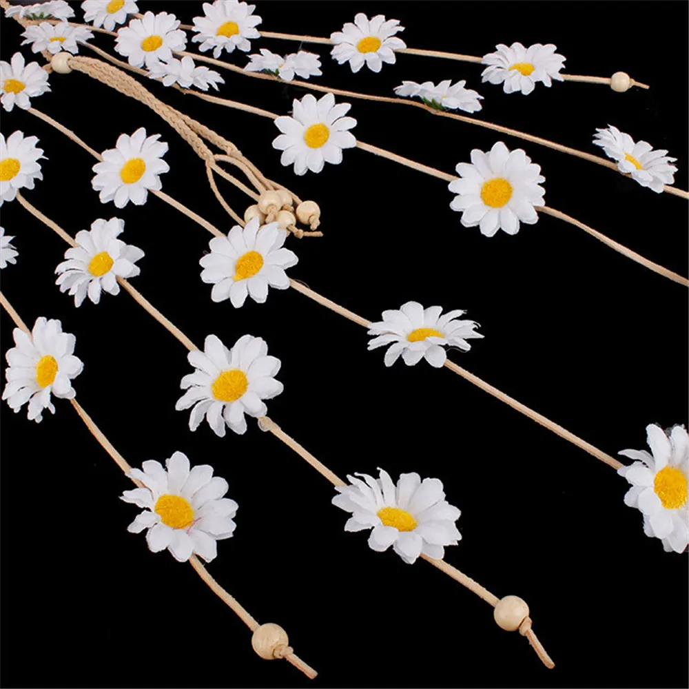 

1pc 7 Color Flower Headband Fashion Hair Accessories Festival Women Girls Headband Adjustable Boho Headdress Sunflower Hair Band
