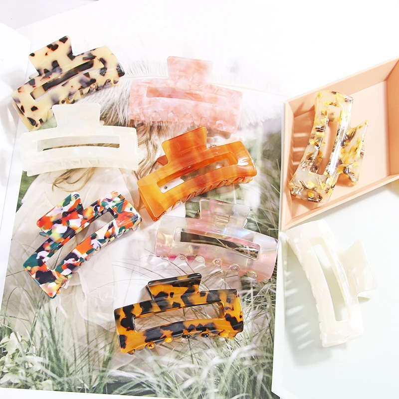 Зажим для волос из ацетата с принтом в виде когтей захват укладки Краб заколка