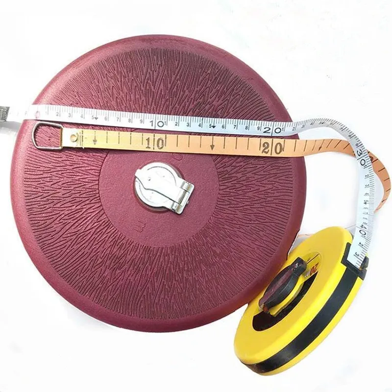 

10/20/30/50/100M Metric Waterproof And Abrasion Tape Measure Disc Flexible Ruler Fiber Band Tape Engineering Measuring Tools