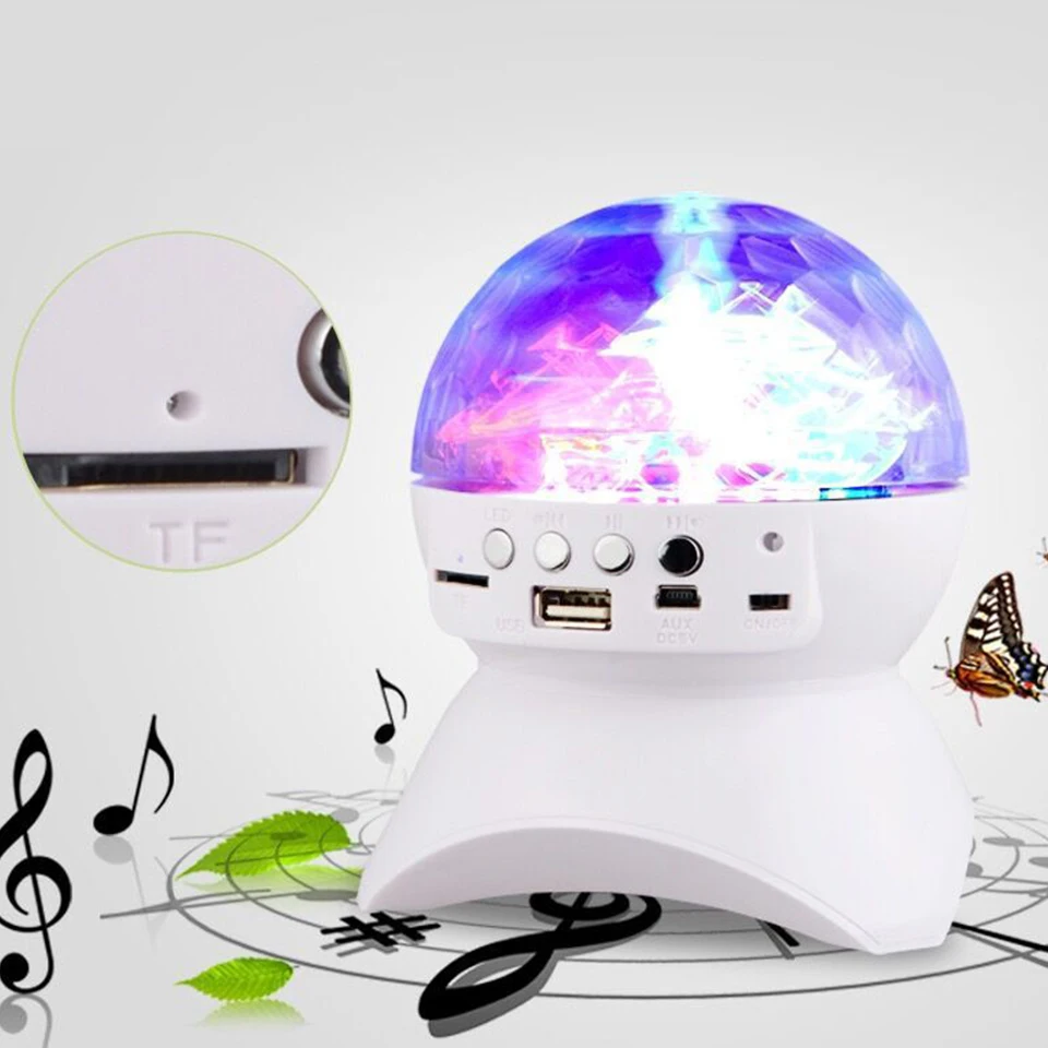 Диско шар стерео динамик Беспроводная связь Bluetooth с FM радио аккумуляторная