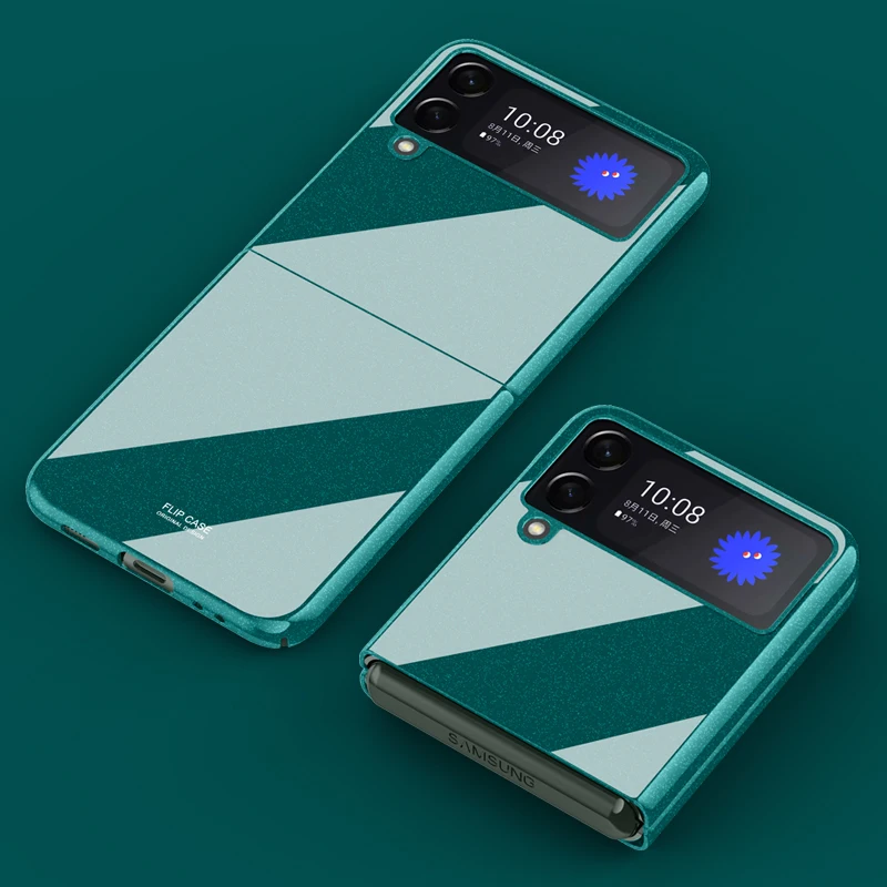 

Блестящий Ультратонкий чехол для Samsung Galaxy Z Flip3, тонкий жесткий пластиковый глянцевый чехол для телефона для Galaxy Z Flip 3 5G