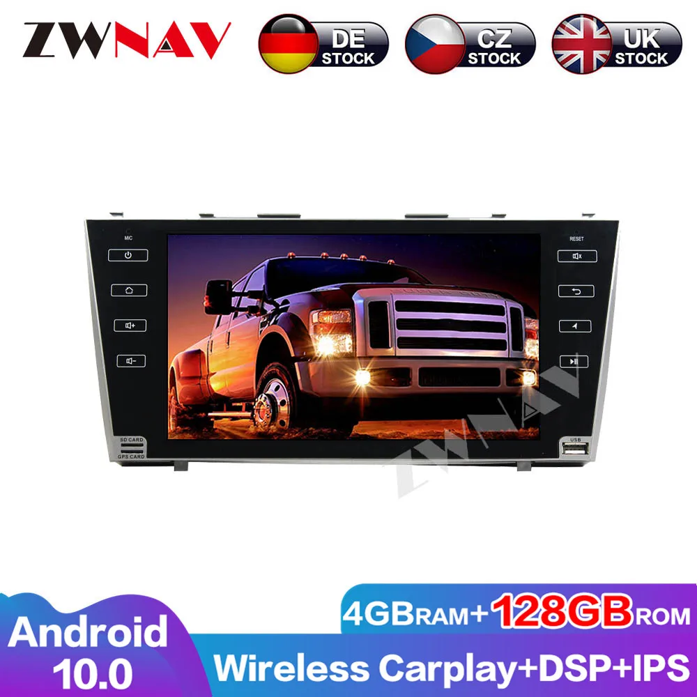 

ZWNAV 128G Carplay Android 10.0 Car accessaries Auto Radio DVD Player For Toyota Camry 2007-2011 GPS Audio Stereo Head unit