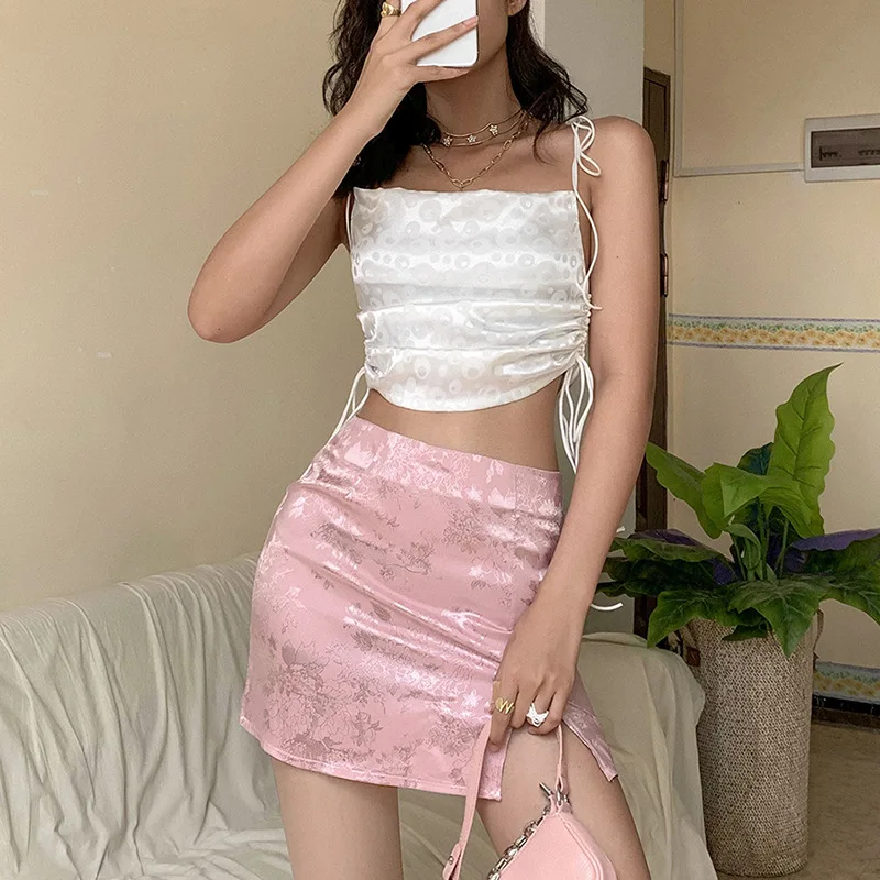 Женский шифоновый укороченный топ белый уличный Повседневный Топ без рукавов