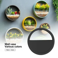 flower hanging round basket bonsai wall hydroponic planter pot with light tube home wall craft decoration vj drop