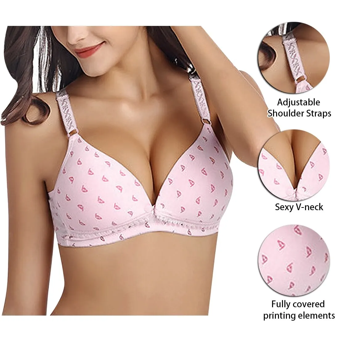 

Flexible Soft Bras Comfortable Wire Free Soft Bra Front Button Printing For Women Maternity Plus Big Size Push up new 2021