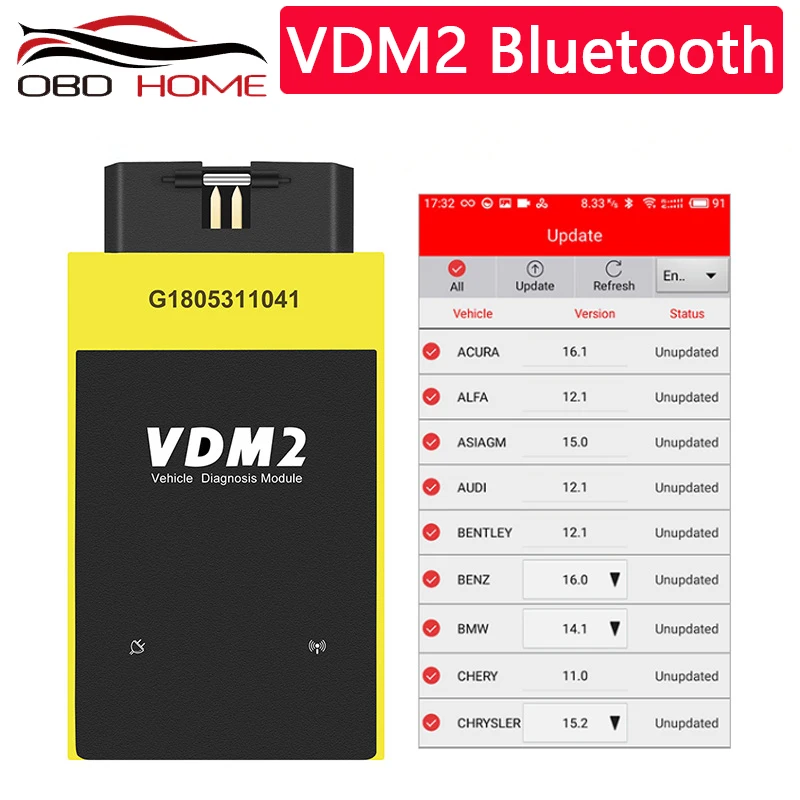 Автомобильные аксессуары UCANDAS VDM2 полная система V5.2 Bluetooth wifi OBD2 VDMII для Android VDM 2