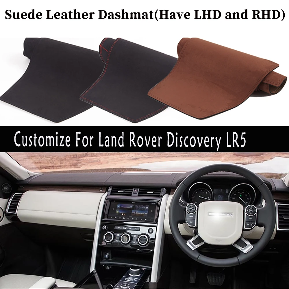 

Accessories Car-styling Suede Leather Dashmat Dashboard Cover Dash Carpet For Land Rover Discovery LR5 L462 2017 2018 2020 2021