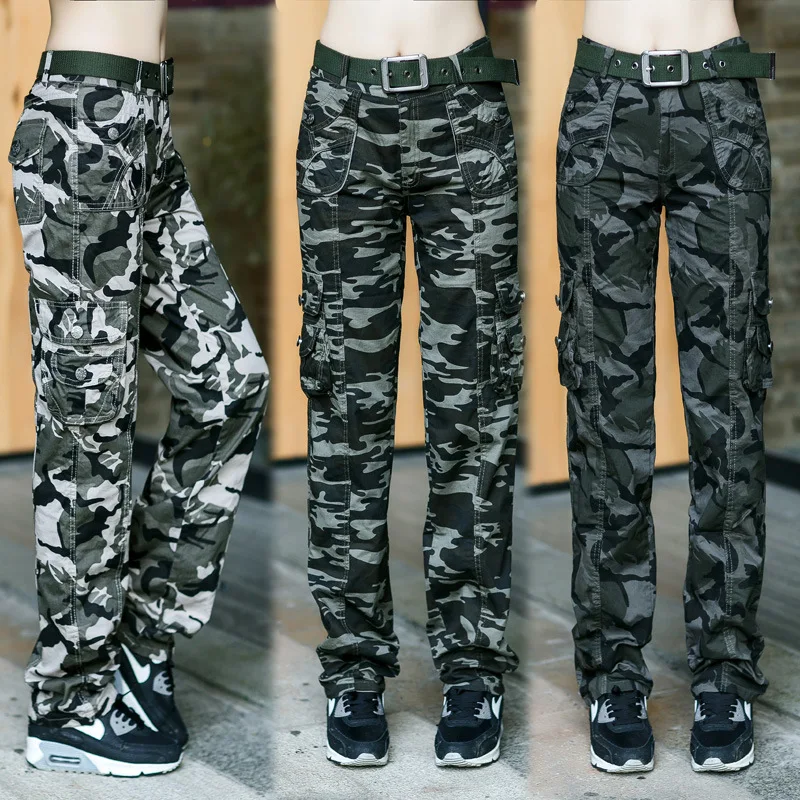Женские свободные военные брюки карго свободного кроя с несколькими карманами