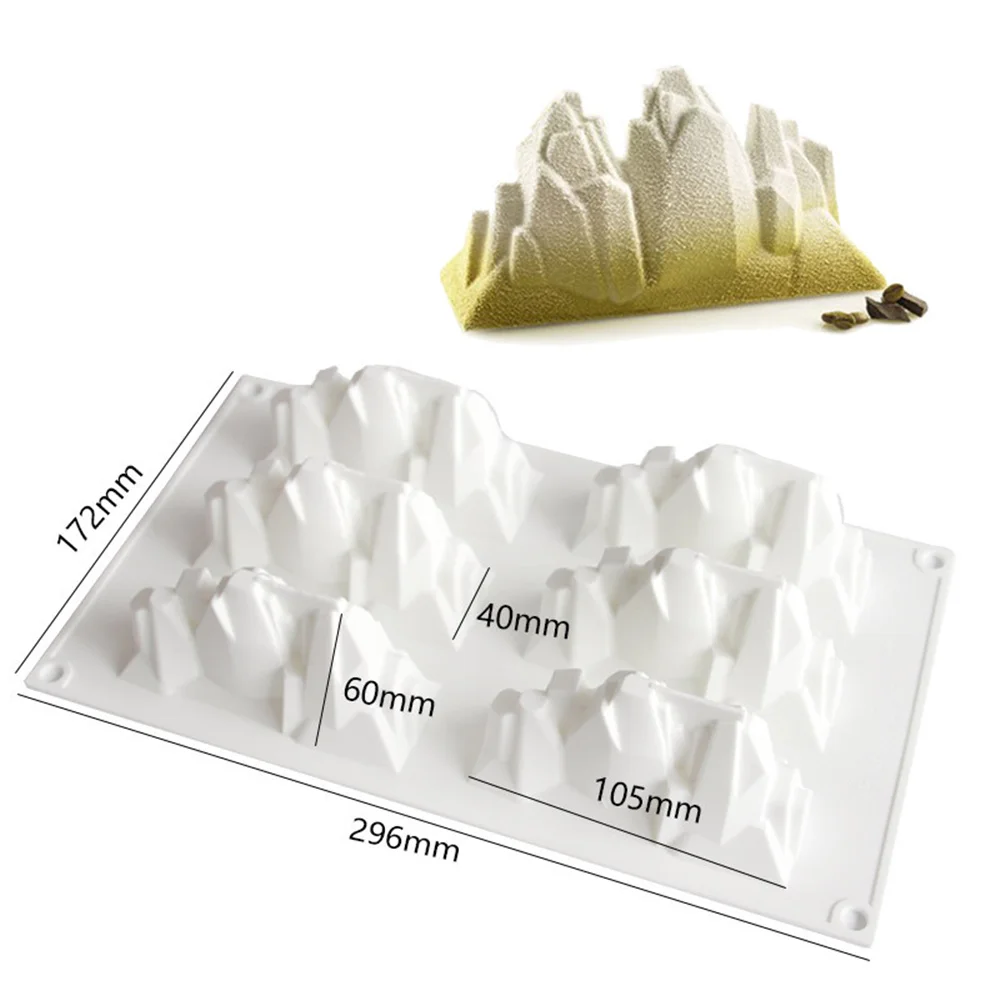

6 Cavity Iceberg Shape Silicone Mold 3d Cake Mousse Mold Dessert Molds Cake Tools Cake Decorating Tools