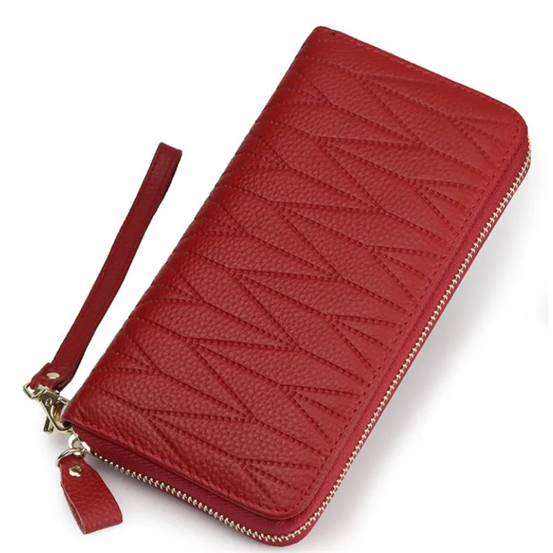 

Large Genuine Leather Women RFID Coin Purse Cowhide Long Wallet 36 Card Holder Driver Phone Passport Clutch Bag Gift For Lover