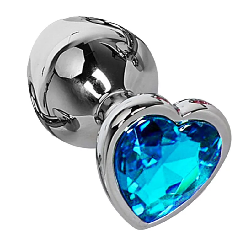 Анальная пробка в форме сердца анальная с кристаллами из нержавеющей стали