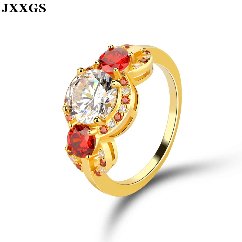 JXXGS женское Ювелирное кольцо серебро 925 рубиновый гранат циркониевое