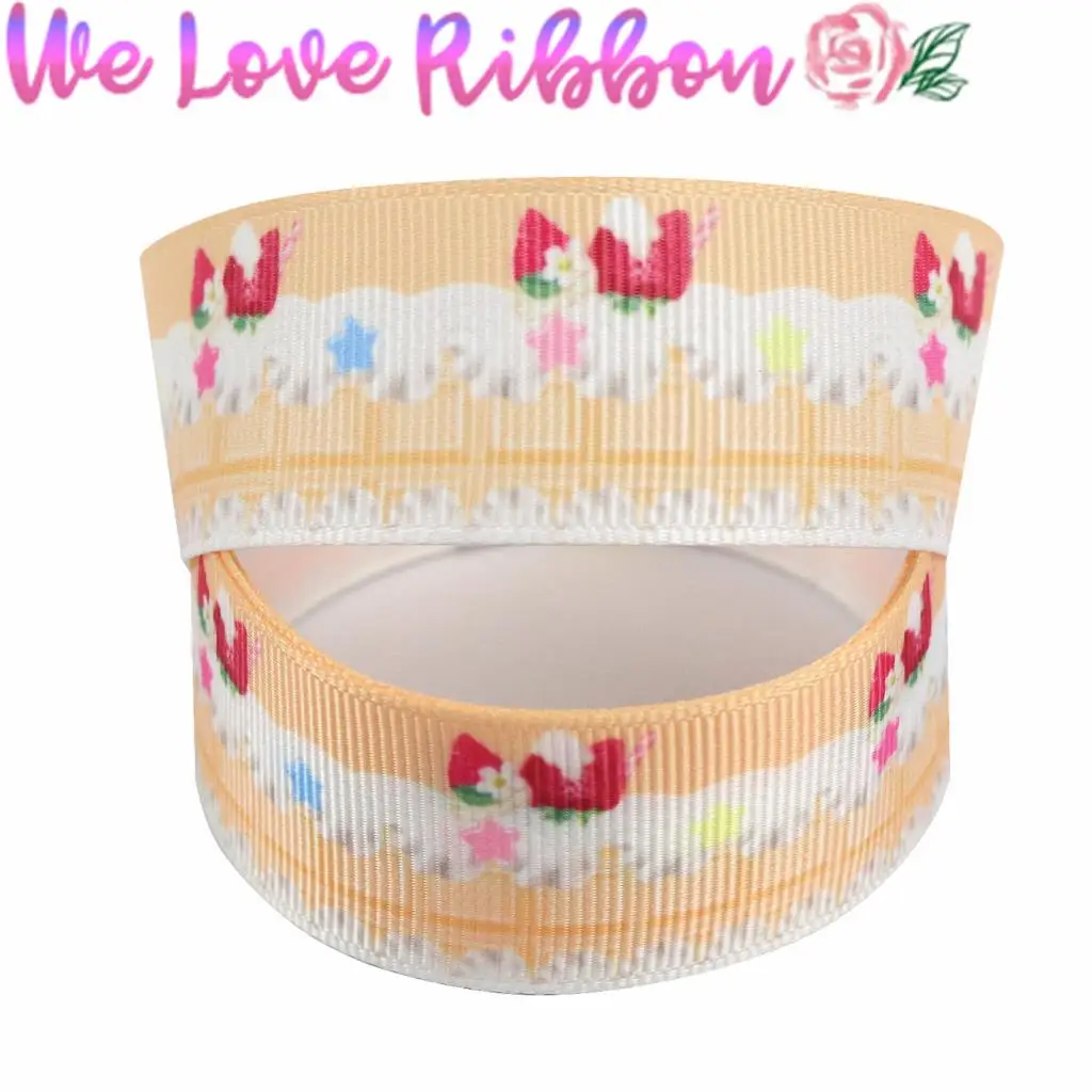 16 мм-75 мм сладкая клубника торт шоколад напечатанный корсаж/враг ленты DIY День