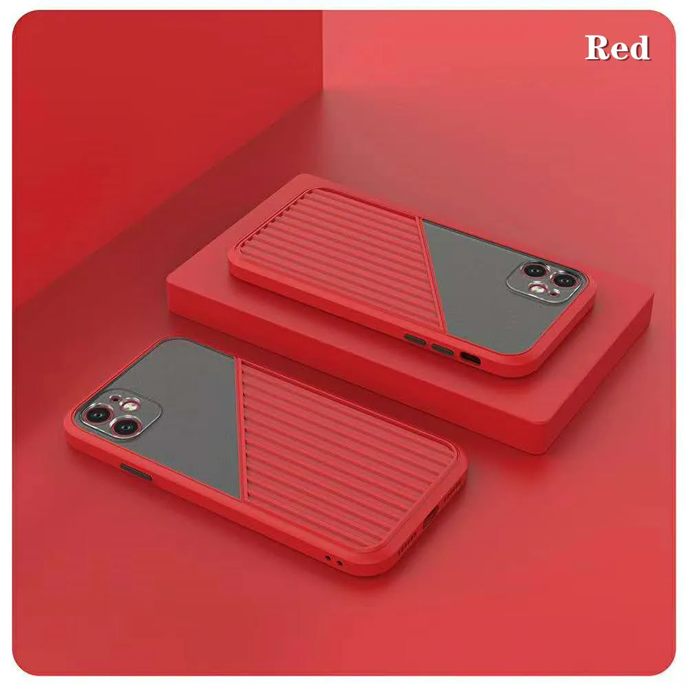 

Double Color Splice Phone Case for IPhone 12 11 Pro Max Straight Edge Back Cover Shockproof for Iphone XR X XS SE 2020 7 8 Plus