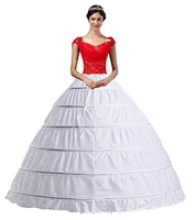 sleek women white crinoline 6 hoop long petticoats skirt slips floor length big underskirt for ball gown wedding dress