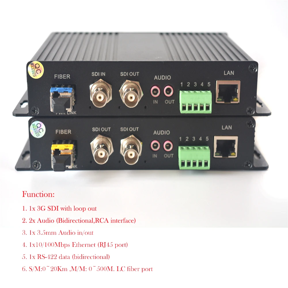 Фото Премиум 3G SDI/RS422 данные/100 Мбит/с Ethernet через волоконно оптические медиа конвертеры