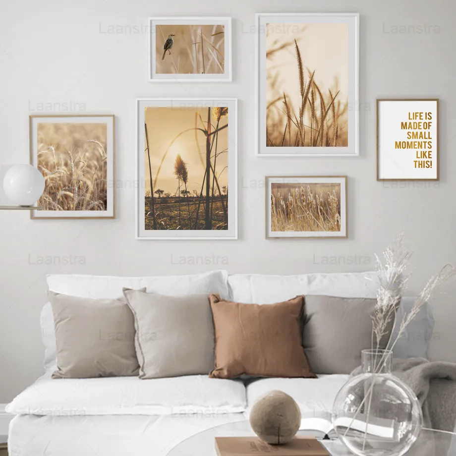 

Осенние пейзажи, картины на холсте, тростник, растения, Настенная картина для гостиной, украшение для дома, настенное искусство, современные...