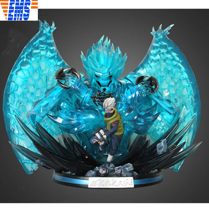 Аниме Наруто Susanoo Hatake Kakashi с светодиодный светильник сцен из смолы GK Статуя