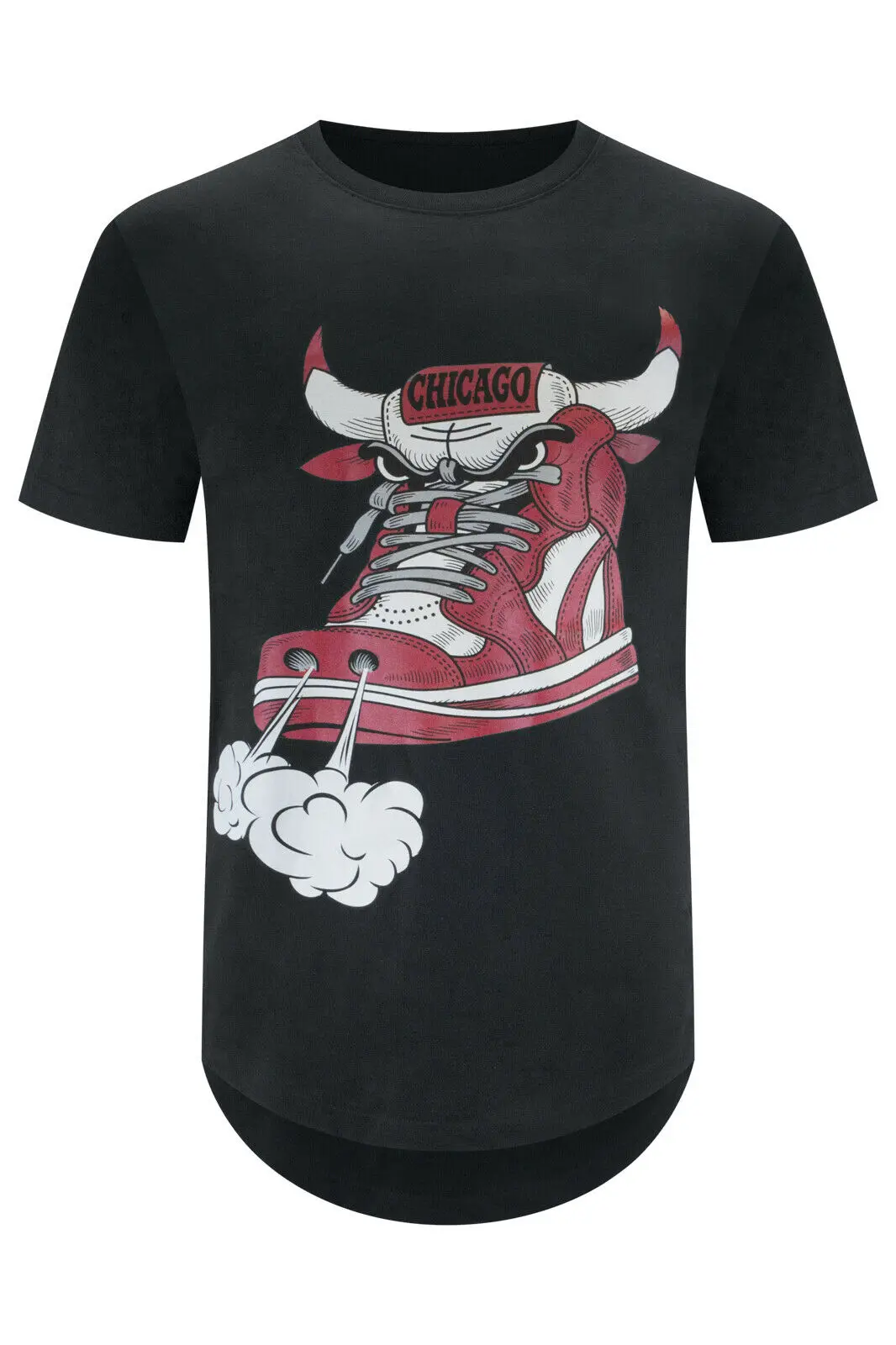 Новые мужские туфли в стиле Chicago Shoe Bull красного и белого цвета длинная футболка
