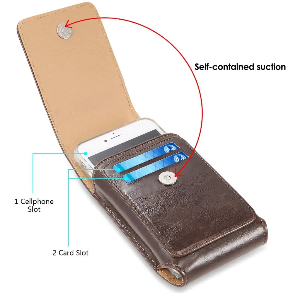 ПУ кожа плюс большой зажим для ремня чехол карт кобура универсального сотового