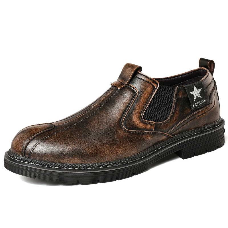 Коричневый Men Loafers Leather Casual Shoes Men Moccasin Footwear Flat Peas Shoes Driving Boat Shoes Male Classical Summer%09825 - Цвет: Коричневый