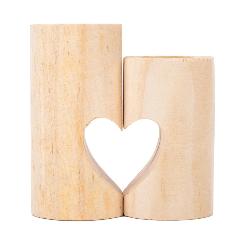 Деревянный подсвечник в форме сердца деревенском стиле полка свадебные