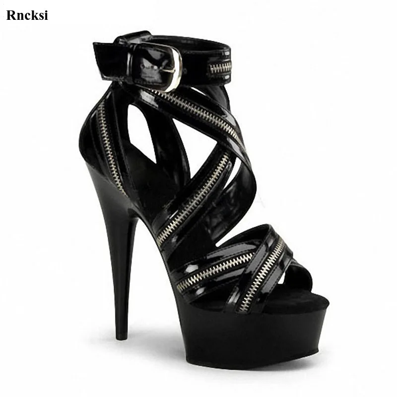 

Rncksi New Women Shoes Summer Sandals Sexy 15cm Thin High-Heels Shoes Ankle Strap Nightclub Dancing Shoes Women's Sandals