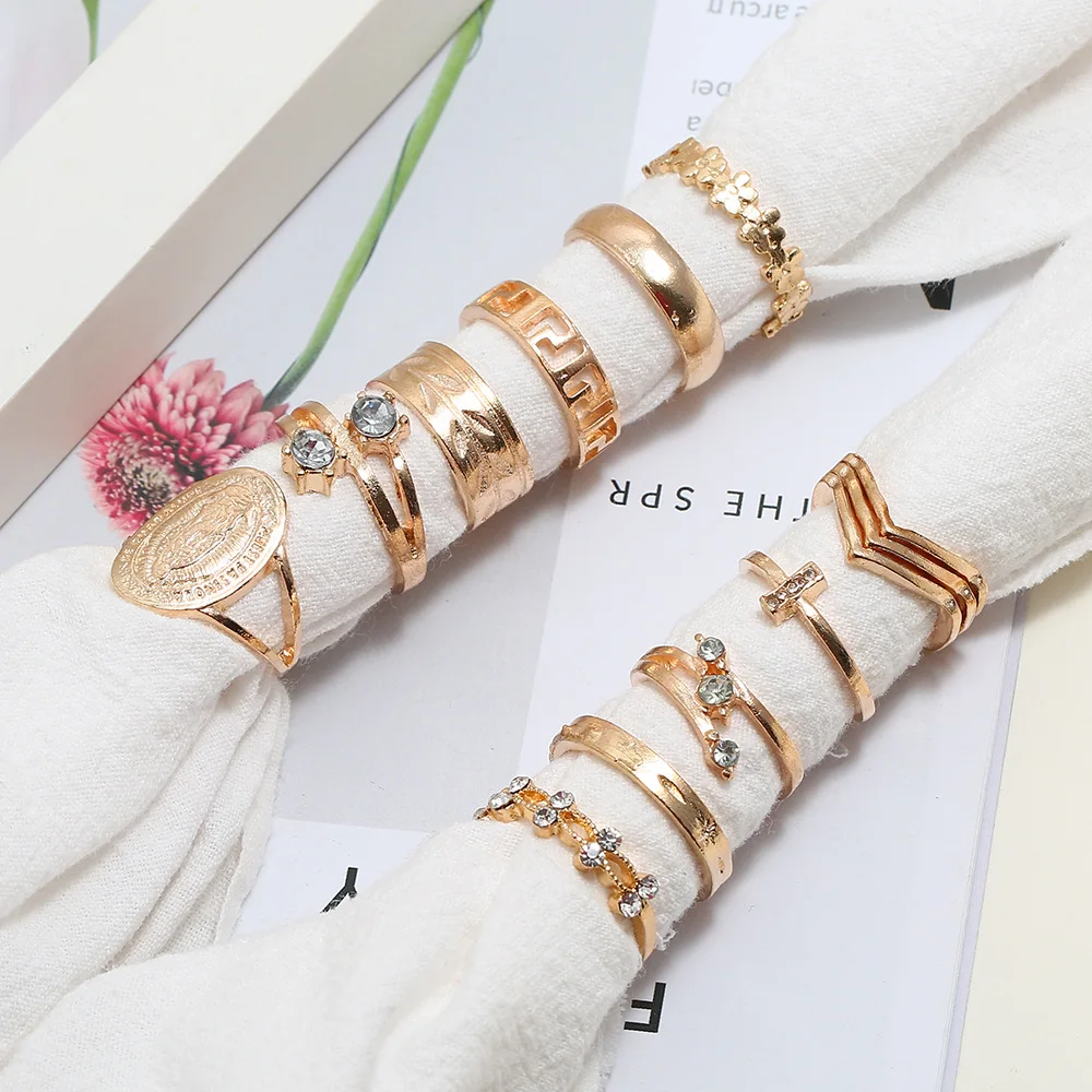 Женский комплект колец в стиле ретро 13 шт./компл. богемный с кристаллами