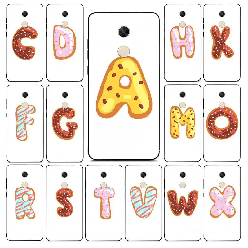 

MaiYaCa Custom Donut Name Letter Phone Case for Redmi Note 8 7 9 4 6 pro max T X 5A 3 10 lite pro