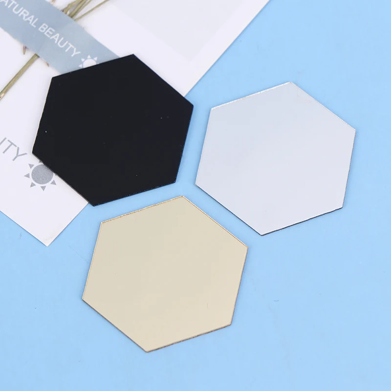 

1 шт. 1/12 миниатюрная Шестигранная модель Зеркала для кукольного домика для ванной комнаты декоративные аксессуары для мебели