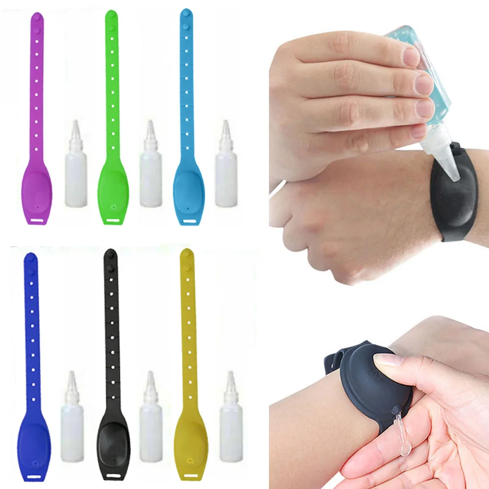 Портативный Силиконовый браслет для дезинфекции рук бутылка антибактериальный