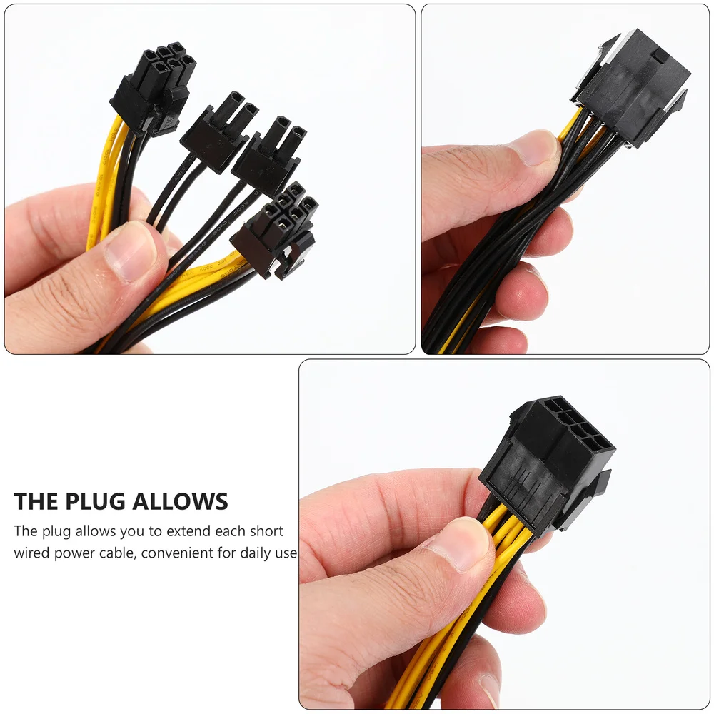 

10pcs Gpu Female 8P To Male Double 6 and 2Pin Power Cable Graphics Cards Cords