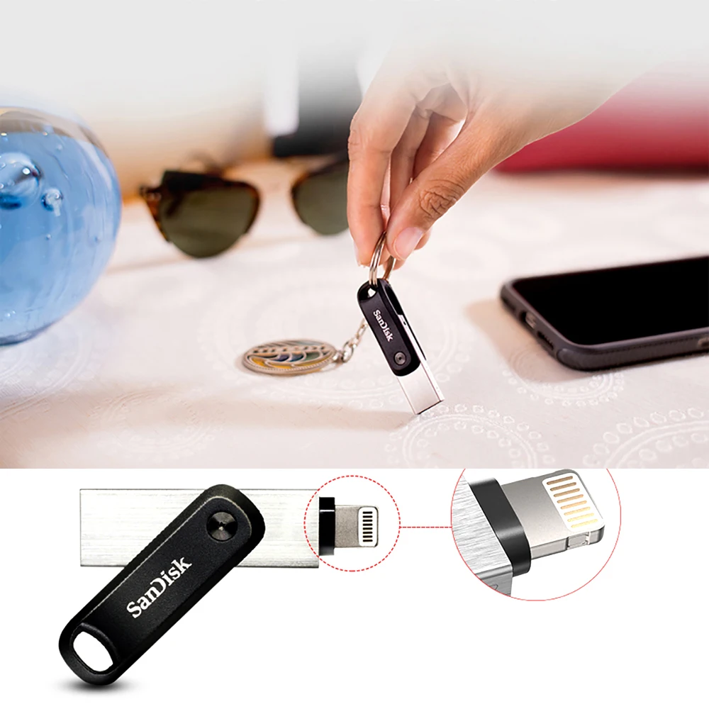 sandisk 256gb ixpand flash drive go sdix60n 128gb pendrive usb3 0 disk lightning connector pen drive for iphone ipad usb stick free global shipping