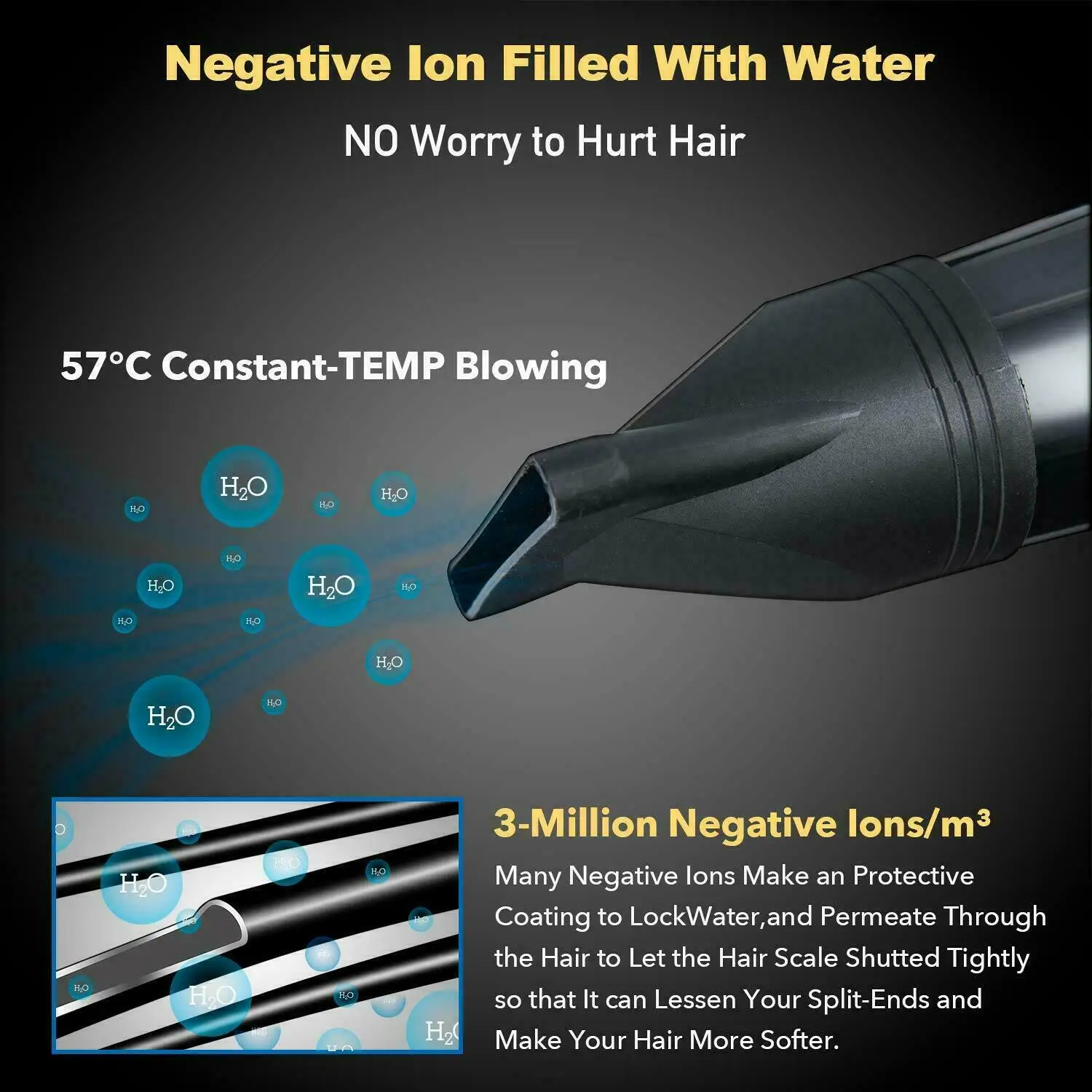 220V Professional Hair Dryer Strong Power Barber Salon Styling Tools Hot Cold Air Blow For Salons and household EU Plug | Бытовая