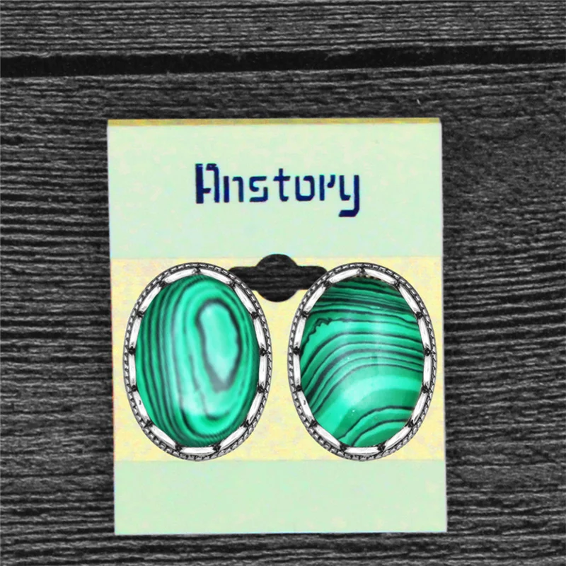 Нежный овал Малахит Цепочки и ожерелья Серьги комплект ювелирных изделий для Для