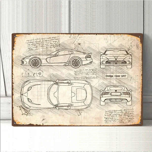 

Dodge Viper SRT (2013) Vintage Retro Metal Tin Sign Metal Sign Pin Up Metal Decor Metal Art Wall Sign Wall Poster Wall Decor