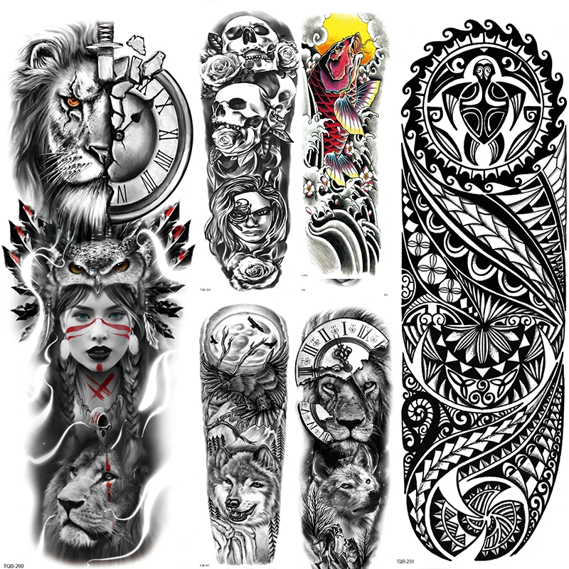 

Tiger Temporary Tattoo for Men Women Fox Waterproof Tattoos Stickers Decals Temporales A Prueba De Agua Arm 3d Fake Tatoo
