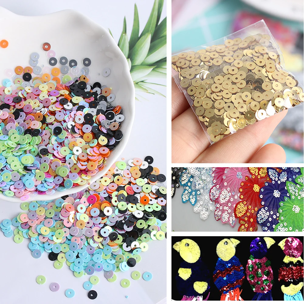 1000Pcs/bag 4MM Fashion Multicolor Plastic Loose Sequins Faceted Bead Home Party Wedding Decor Embellishment Sewing Accessories | Дом и сад