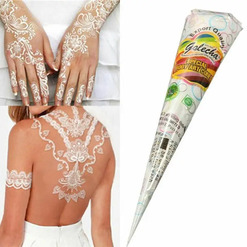 

White Plant Henna Hanna Cream Bridal Styling Stage Makeup Temporary Body Painting Tattoo