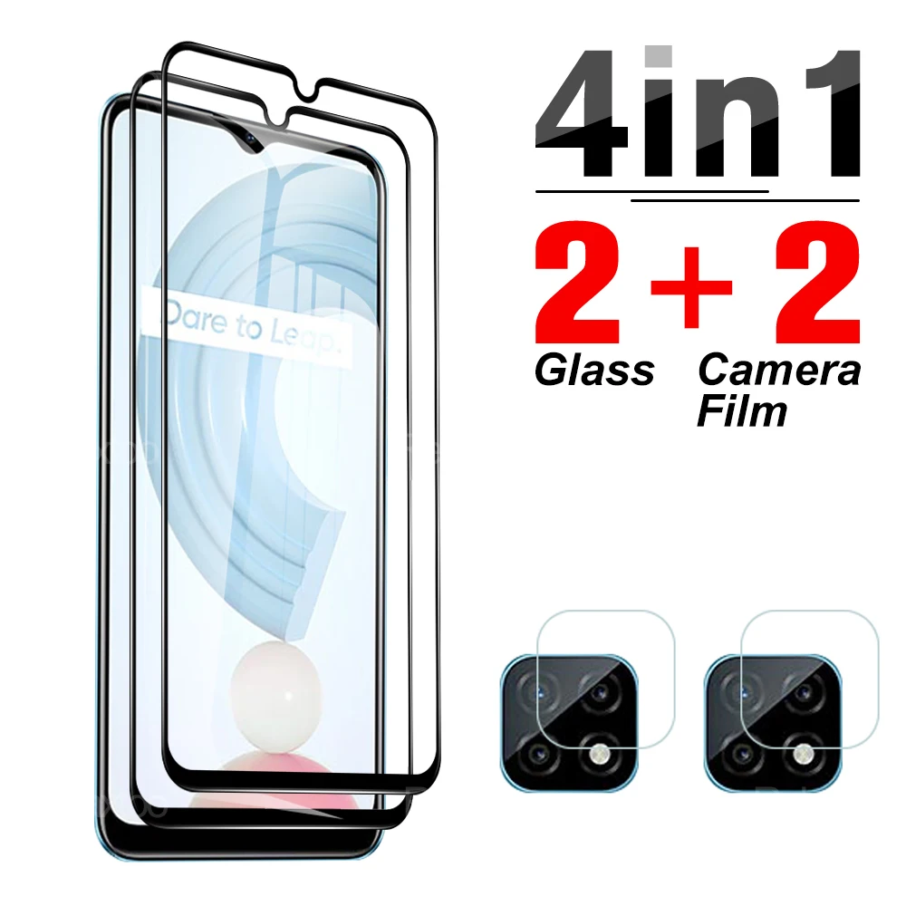 

4IN1 Glass Screen Protector Camera For OPPO Realme C21 C20a C25 C25S C21Y C20 Reme Ralme C21 Lens Protective Film 6.5" RMX3201