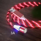 Магнитный кабель для Samsung S10, светодиодный кабель Micro USB Type-c для быстрой зарядки, магнитное зарядное устройство для iPhone, 3 А