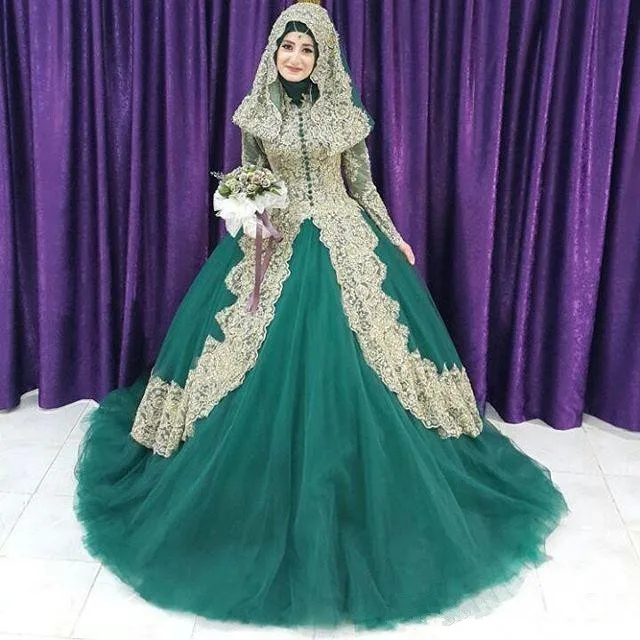 Турецкое исламское свадебное платье Кутюр халат De Mariage аппликация золотого цвета хиджаб Дубай мусульманское платье vestidos de fiest